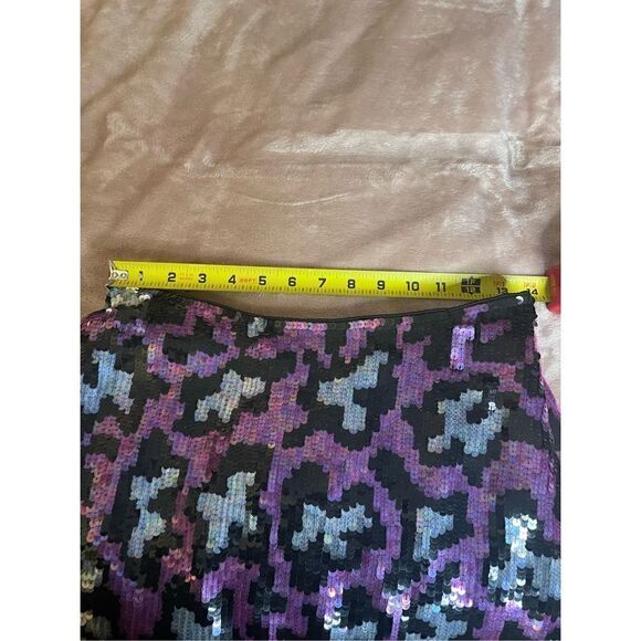 NWT Nicole Miller Collection Sequin Mini Skirt Pink Black Size 0 Retail $290 - Picture 5 of 16